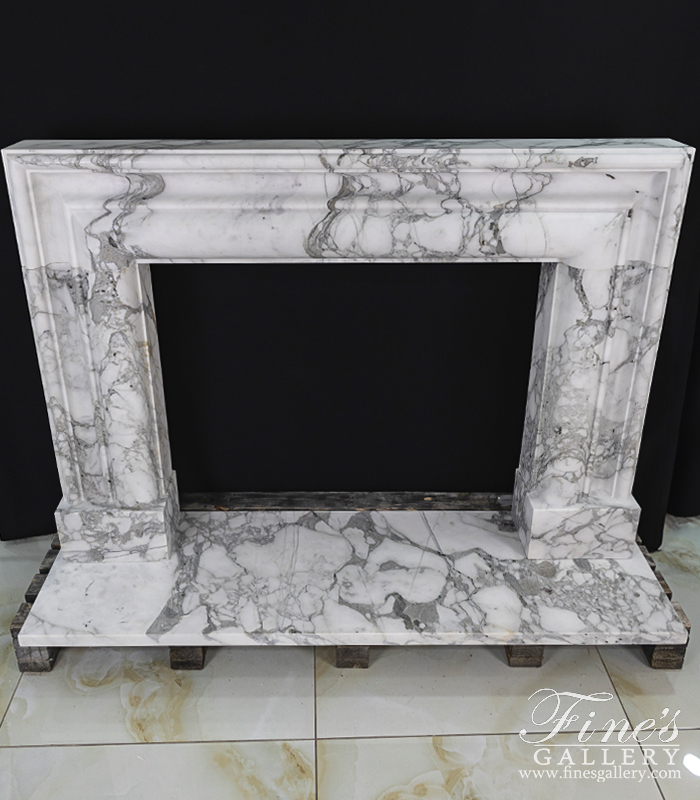 Marble Fireplaces  - Bolection Style Mantel In Exotic Arabascato Marble - MFP-2619